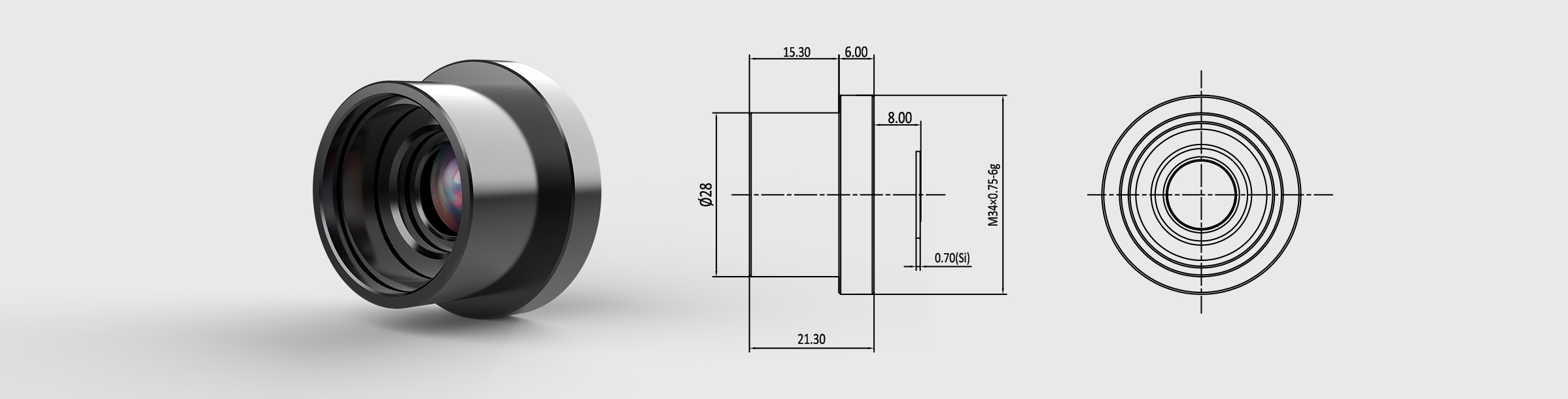 远红外镜头 焦距9.1mm 分辨率640×512 M34接口