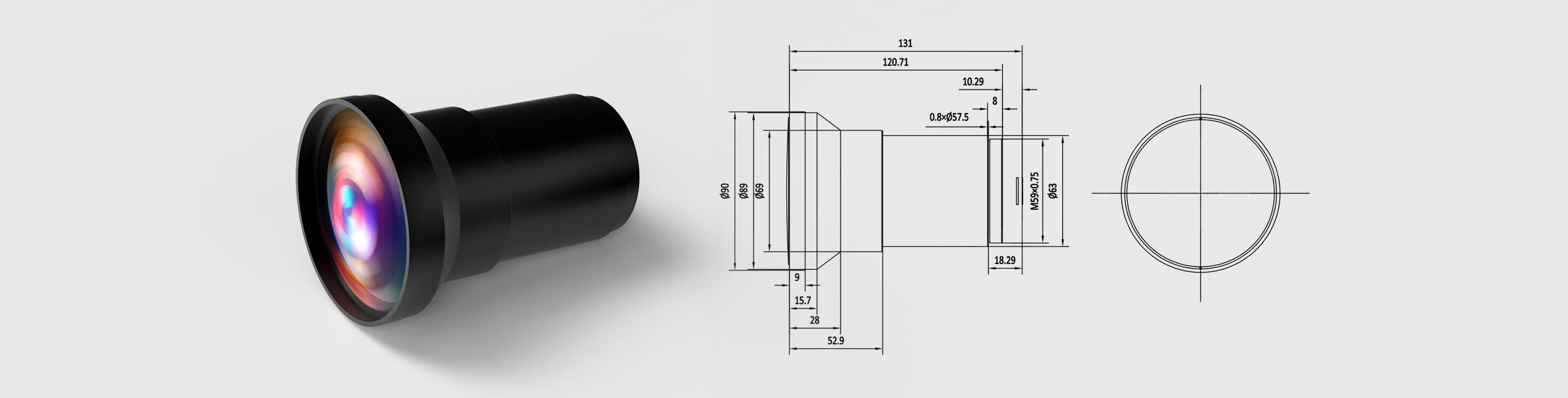 定焦远红外镜头 焦距110mm 分辨率640×512 M59接口