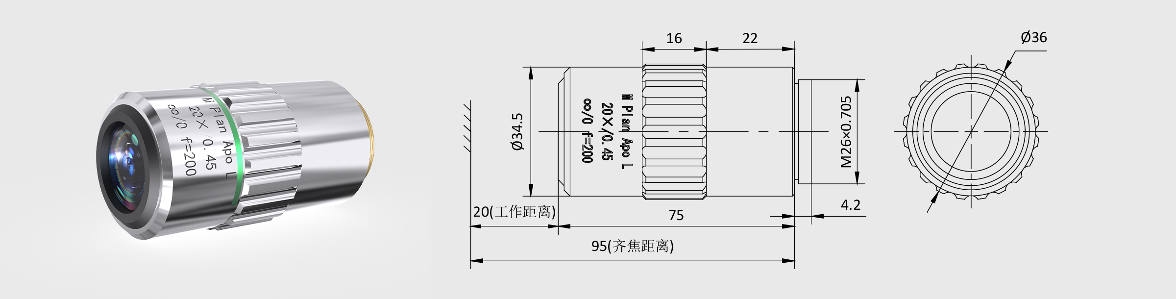 CE 20×-2 M PLAN APO 无限远校正显微物镜