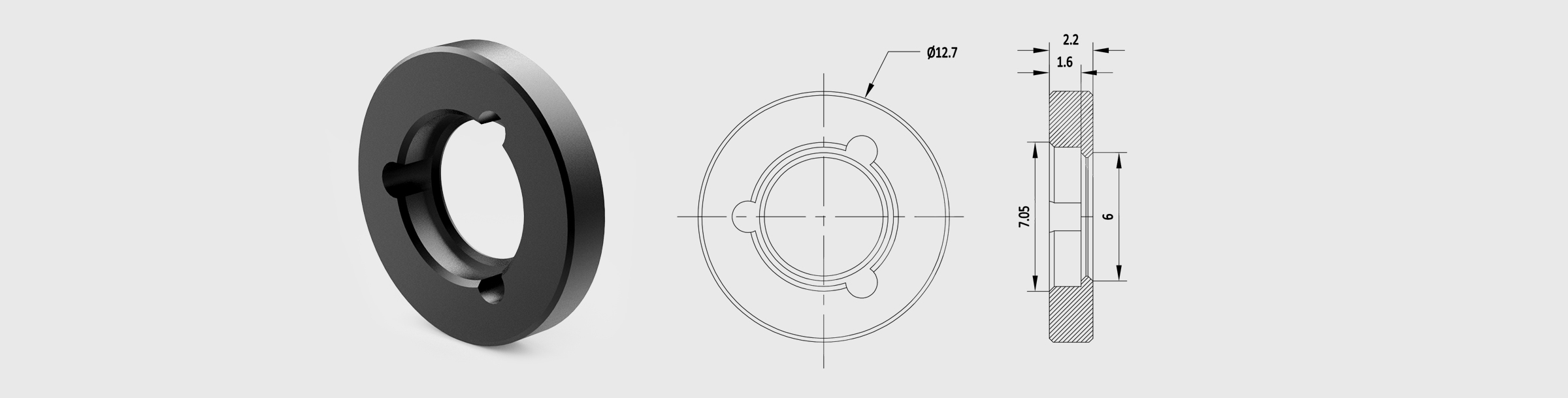 小尺寸镜片安装转接件 夹持尺寸7mm