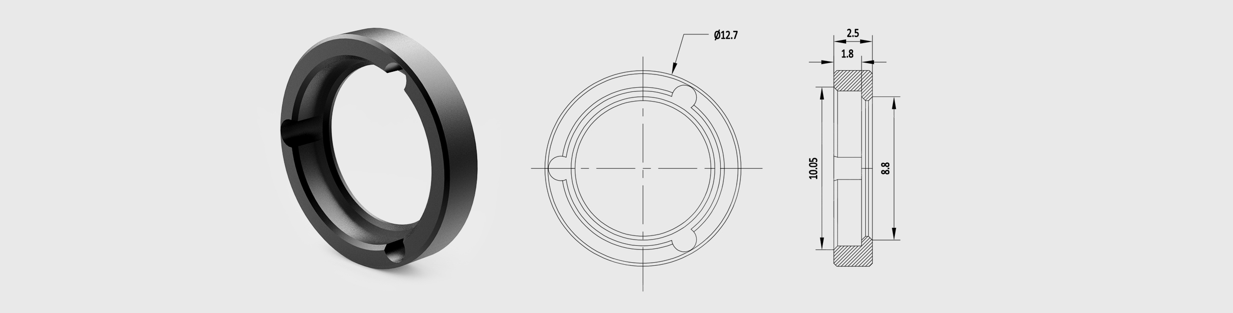 小尺寸镜片安装转接件 夹持尺寸10mm