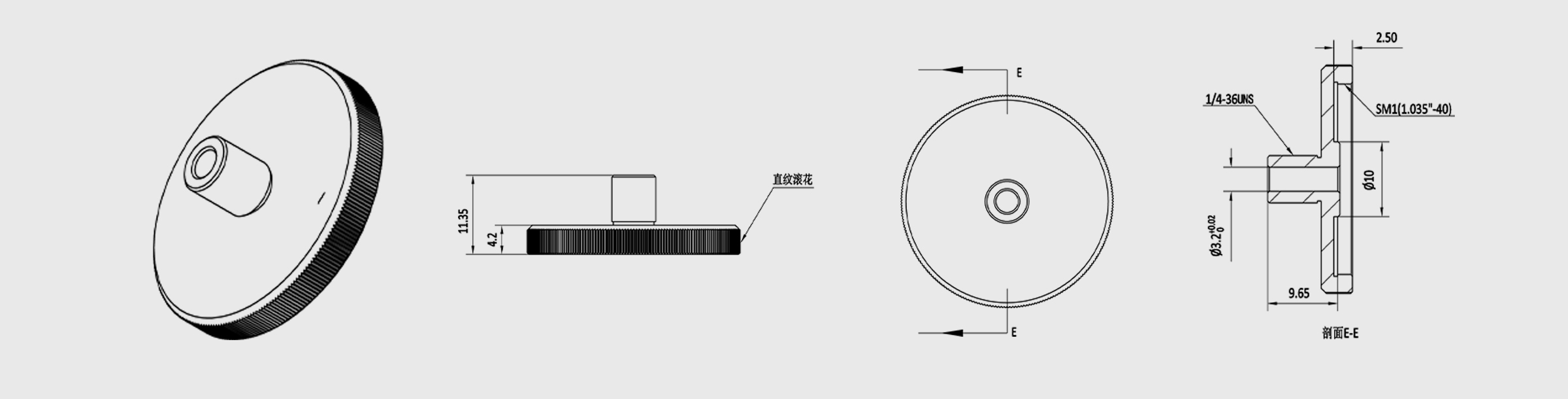 光纤法兰 SMA接头 SM1內螺纹