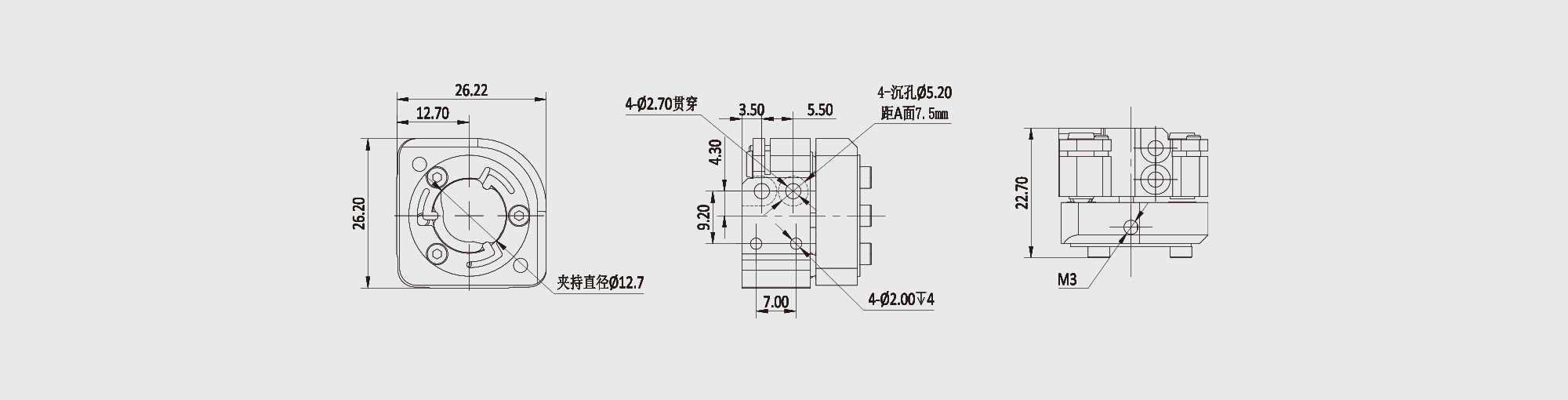 铜反射镜架 夹持尺寸=12.7mm