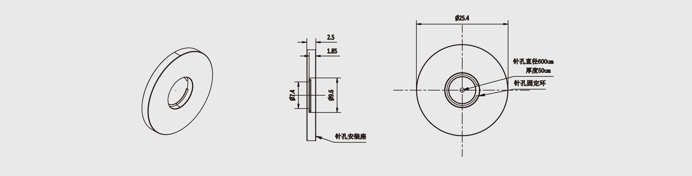 精密针孔 Φ600μm 外径Φ25.4mm