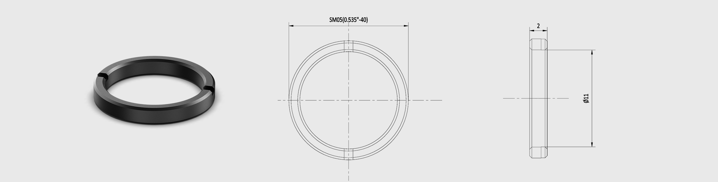 SM0.5透镜卡环压圈 SM0.5螺纹 厚度2mm