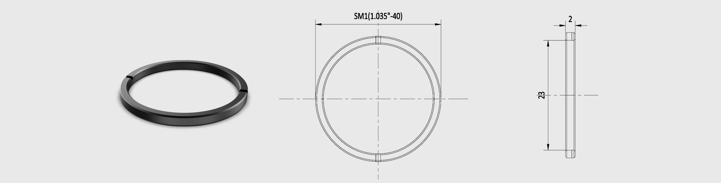 SM1透镜卡环压圈 SM1螺纹 厚度2mm