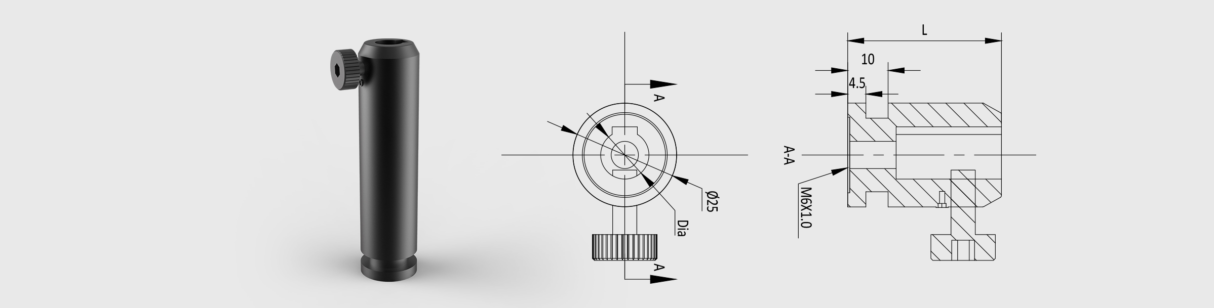 一体式棒座 高度=101.6mm