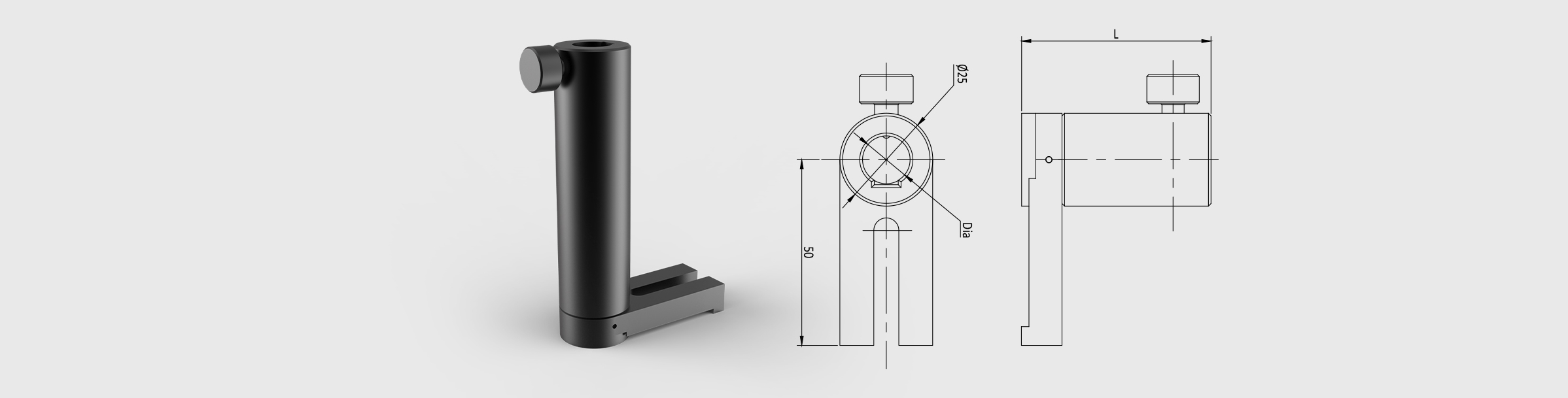 U型带磁性棒座 高度=102mm