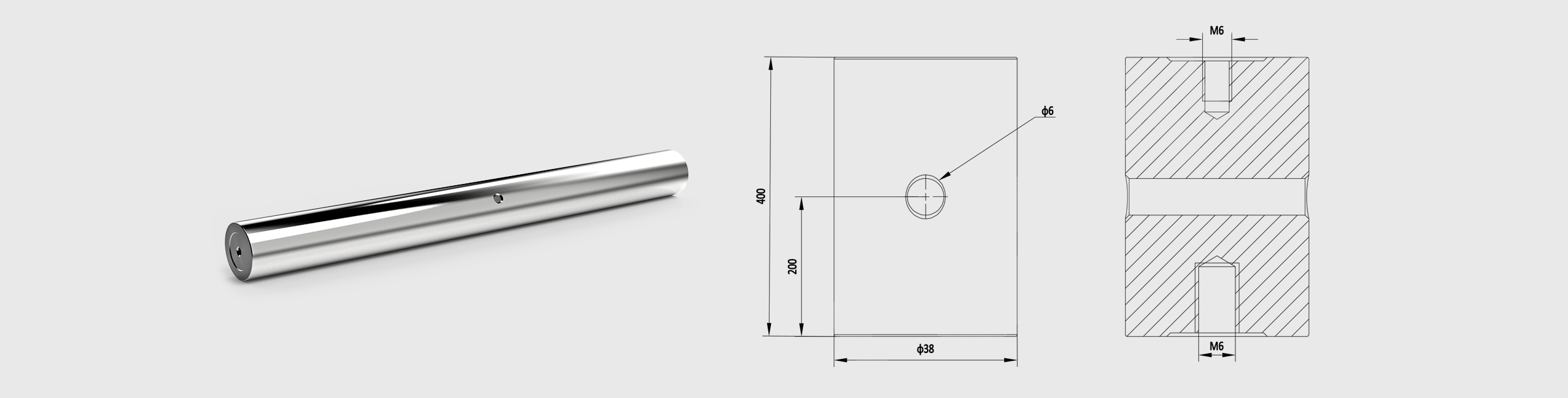 Φ38mm支撑棒 长度=400mm