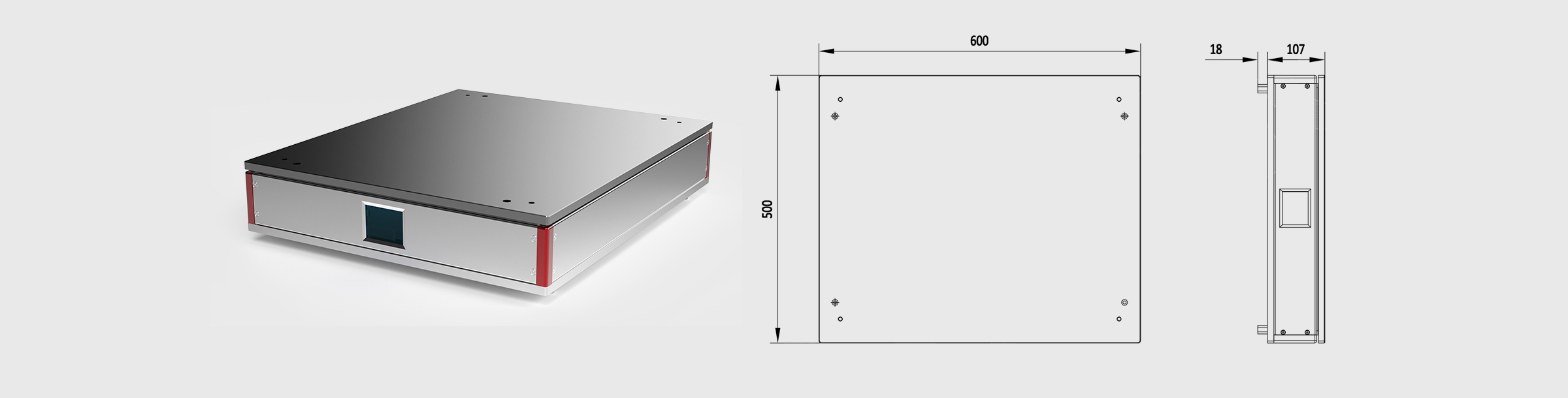 弹簧型一体式主动减振器 尺寸600×500×125mm