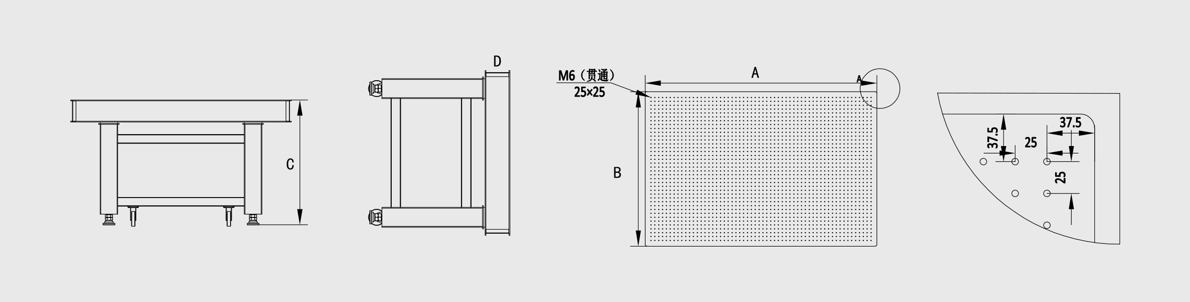 阻尼式光学平台 整体规格=1200×900×800mm 桌面厚度=100mm